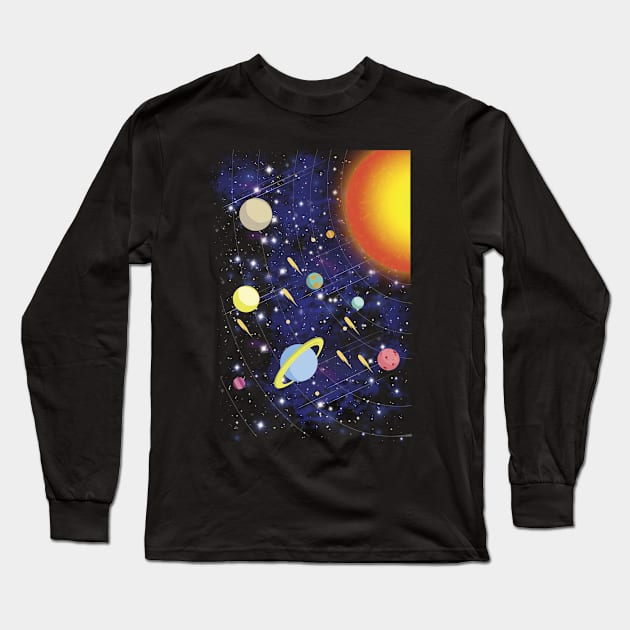 Solar System - For Space Geeks Long Sleeve T-Shirt by paola.illustrations